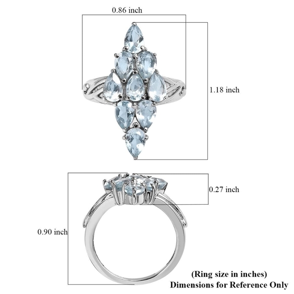 NWT Sky Blue Topaz 4.50 ctw Elongated Ring in Stainless Steel Size 8 - Picture 5 of 5